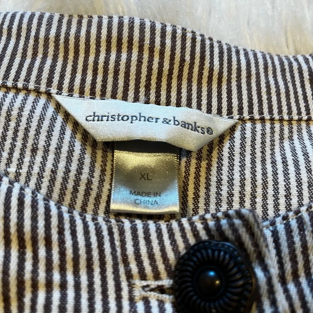 Christopher & Banks Brown Striped Jacket - Picture 7 of 11